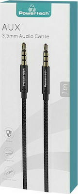 Powertech TRRS 3.5mm male - 3.5mm male Cable Black 1m (PTR-0089)