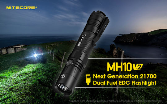 NiteCore Επαναφορτιζόμενος Φακός LED IP68 με Μέγιστη Φωτεινότητα 1200lm MH10V2