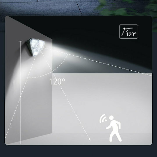 Baseus Комплект 4 Соларни Светлини 0.3W с Датчик за Движение IP55 11.1смx8.9смсм.