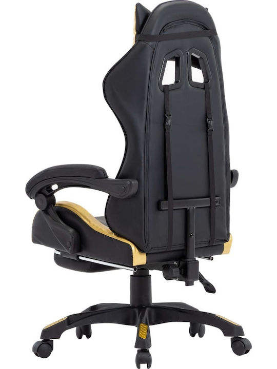 vidaXL Racing Artificial Leather Gaming Chair with Footrest Black