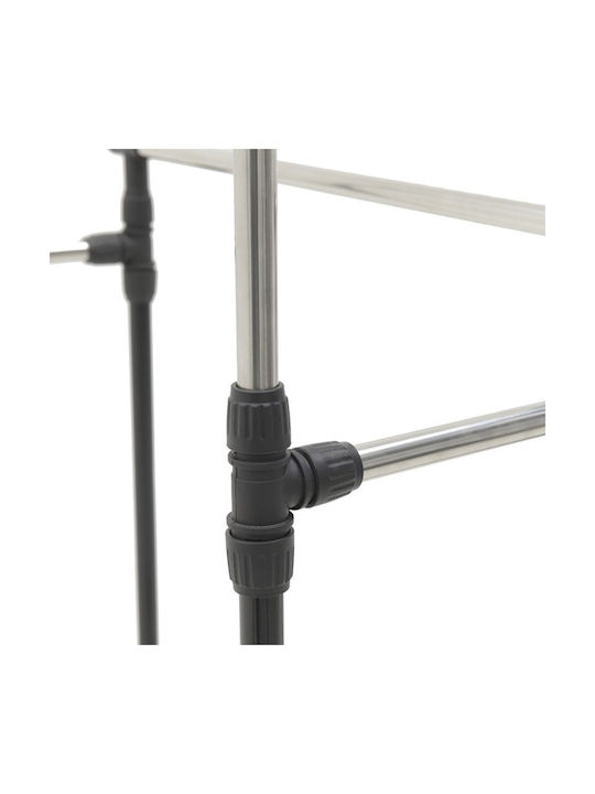 Click Wheeled Floor Garment Rack made of Metal Telescopic Black 80x41x155cm