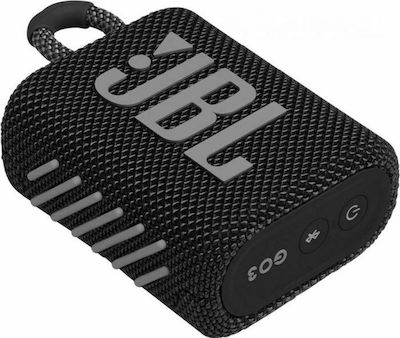 JBL Go 3 Αδιάβροχο Ηχείο Bluetooth 4.2W με Διάρκεια Μπαταρίας έως 5 ώρες Μαύρο