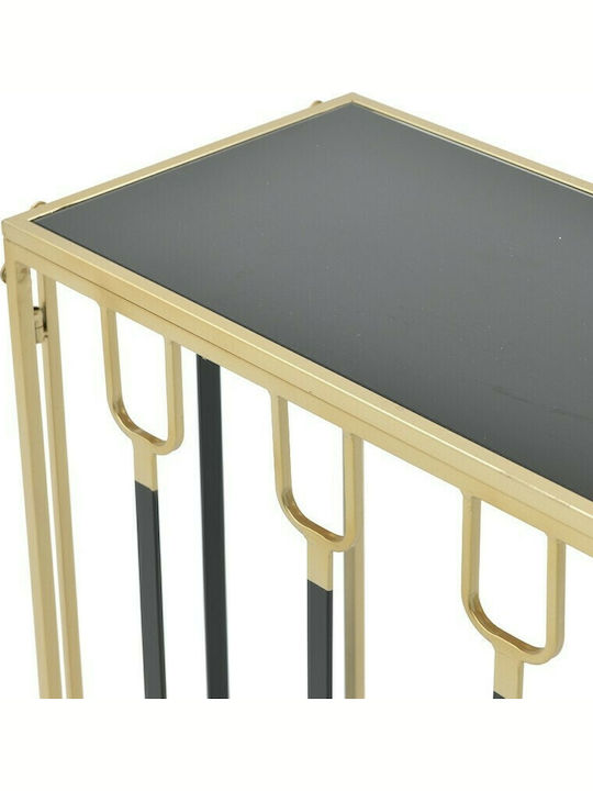 Console Table Metal with Glass Surface Gold / Black L92xW32xH78cm