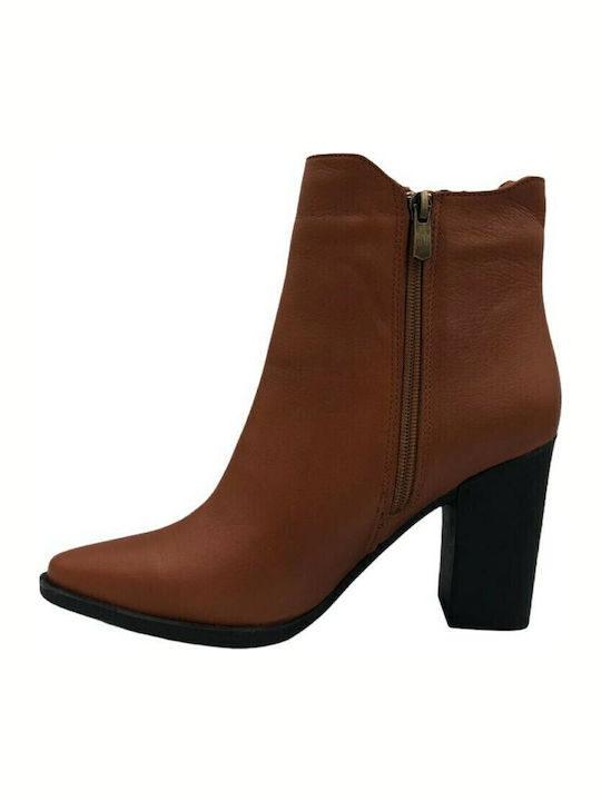 22203 Ghete Dama Din Piele Ankle Boots Culoare Full Face Tabac maro