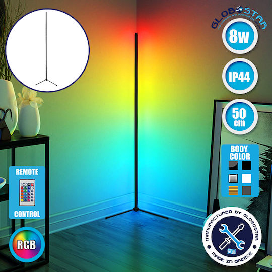 GloboStar LED Φωτιστικό Δαπέδου Υ50xΜ3εκ. με RGB Φως 100lm Μαύρο