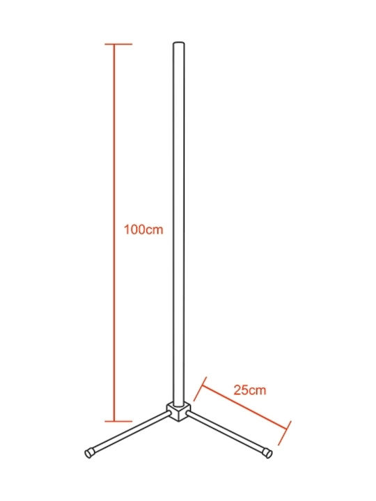GloboStar LED Φωτιστικό Δαπέδου Υ100xΜ3εκ. 100lm Μαύρο
