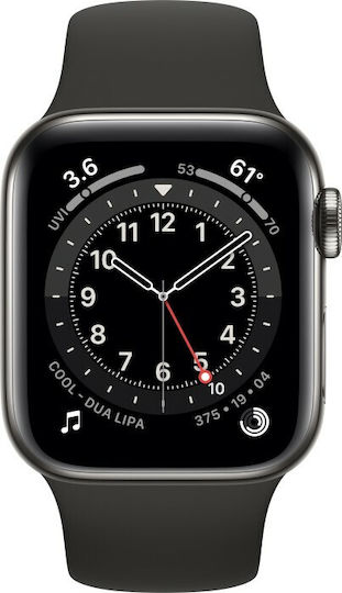 Apple Watch Series 6 Cellular Stainless Steel 40mm Waterproof with eSIM and Heart Rate Monitor (Black)