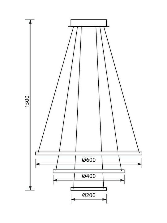 Vivalux City Pendant Light White 60x150cm
