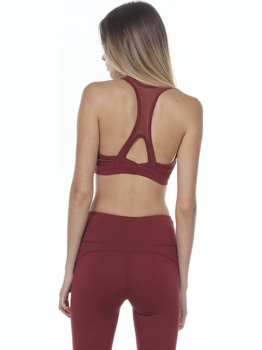 Body Action Women's Sports Bra with Light Padding Burgundy