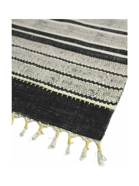 Royal Carpet Lotus Rug Rectangular Cotton with Fringes 338 Black