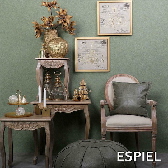 Espiel Christmas Ceramic Gold Candlestick 11.5x8cm