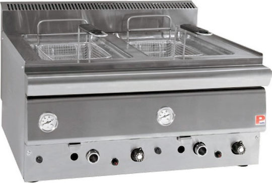 Panaritis Fryer Gas Double 14kW Capacity 2x8lt 80x70x34cm