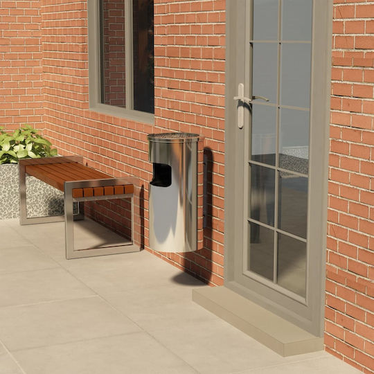 vidaXL Metallic Waste Bin 26lt Wall mounted Inox