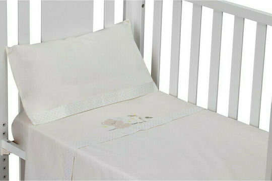 Interbaby Unicornio Baby Sheets Set Crib Cotton Fitted Beige 70x140cm 3pcs