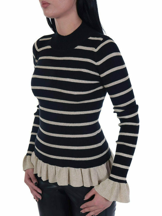 RELISH KNIT VEROL MAGLIA ZEBAGO ZEBAGO BOLAN FINISH SLEEVE STRIPES BLACK/GOLD