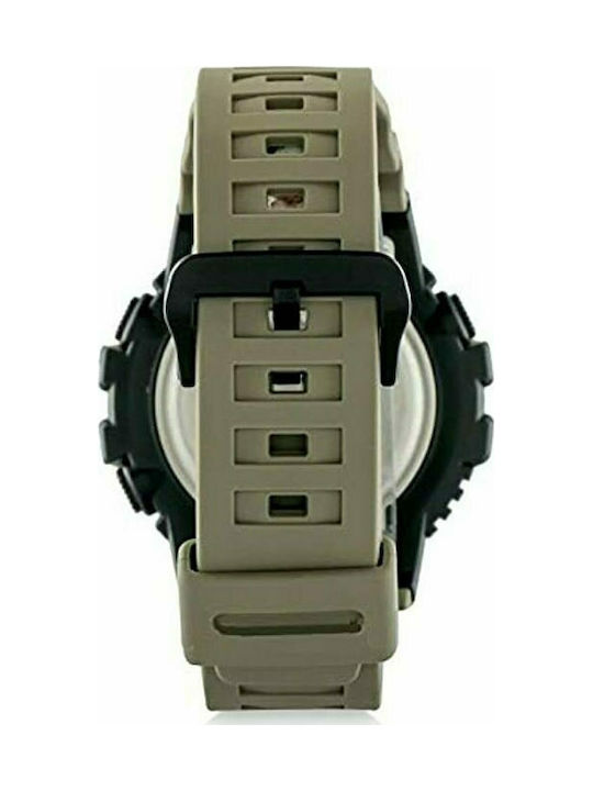 Casio Collection Watch Chronograph Battery with Green Rubber Strap