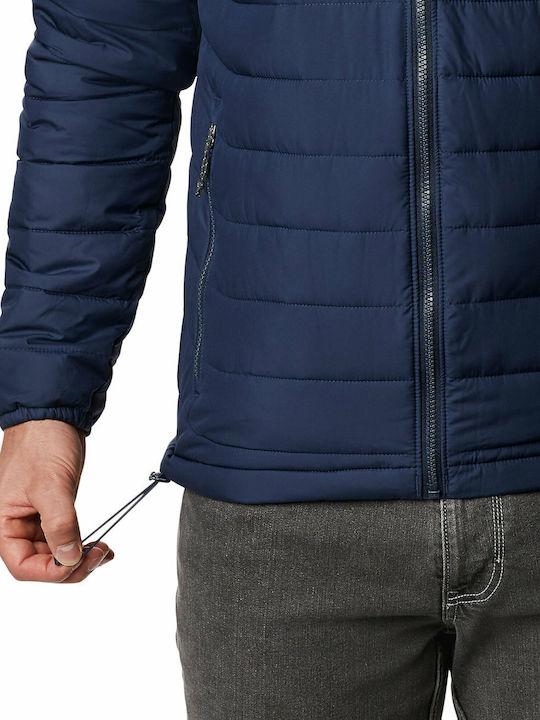 Powder Lite Χειμωνιάτικο Μπουφάν Puffer Αδιάβροχο Μπλε