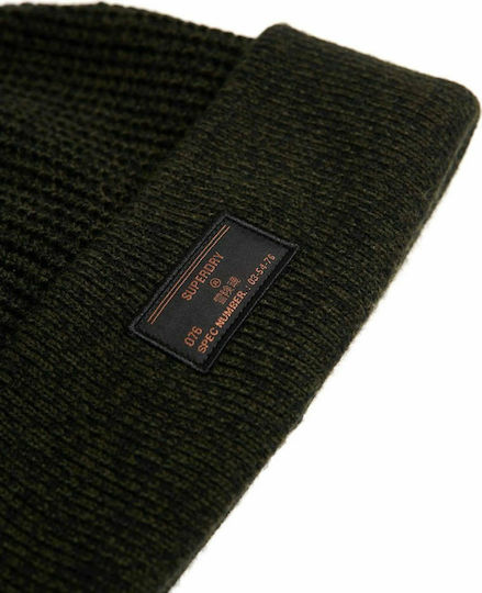 Stockholf Beanie Ανδρικός Σκούφος με Rib Πλέξη σε Χακί χρώμα