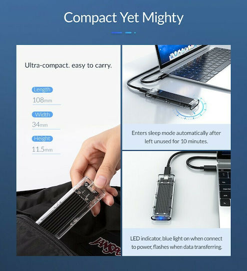 Orico Θήκη για Σκληρό Δίσκο M.2 SATA III με σύνδεση USB3.1