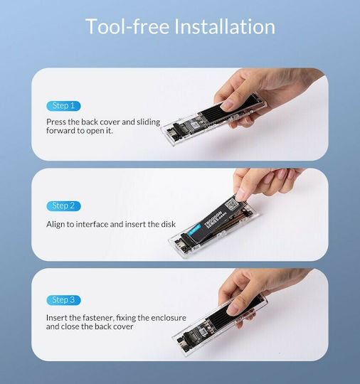 Orico Θήκη για Σκληρό Δίσκο M.2 SATA III με σύνδεση USB3.1