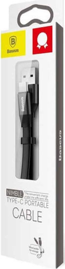 Baseus Nimble Flach USB Typ-C Kabel USB 2.0 männlich - USB-A 40W Schwarz 0.23m CATMBJ-01