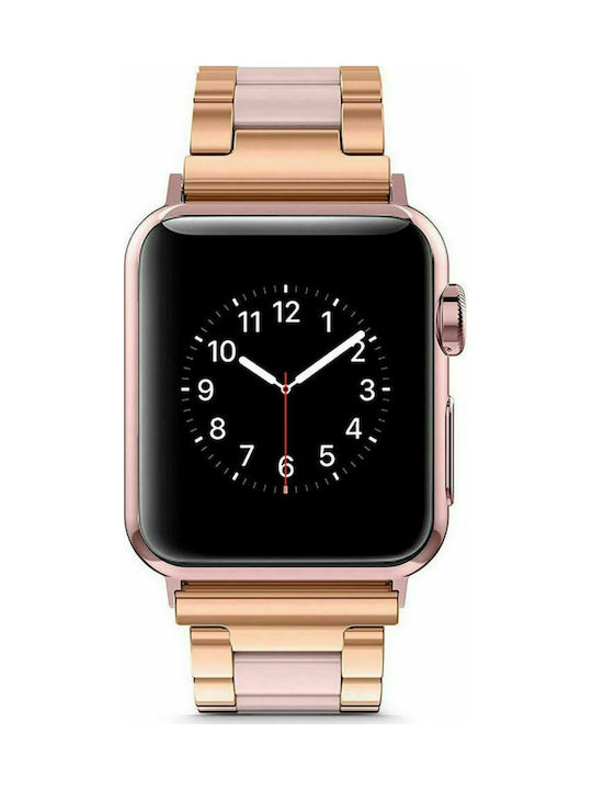 Tech-Protect Stainless Steel Watch Bracelet Pearl Λουράκι Μεταλλικό Ροζ (Apple Watch 42/44/45mm)