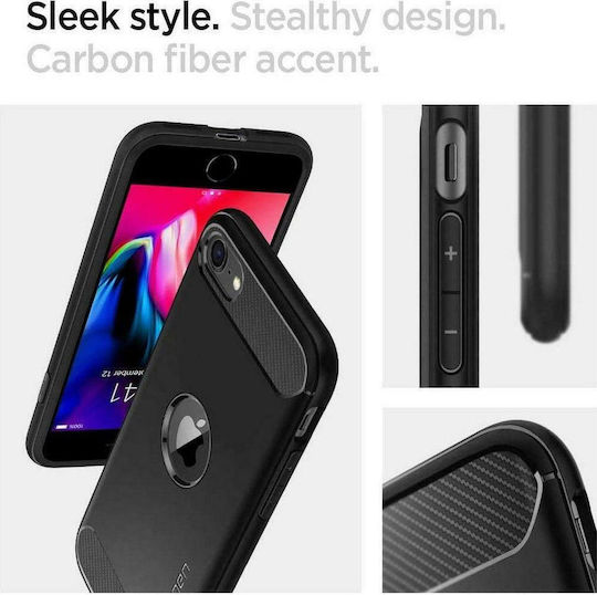 Spigen Rugged Armor Back Cover Σιλικόνης 2mm Μαύρο (iPhone 7 / 8 / SE 2020 / SE 2022)