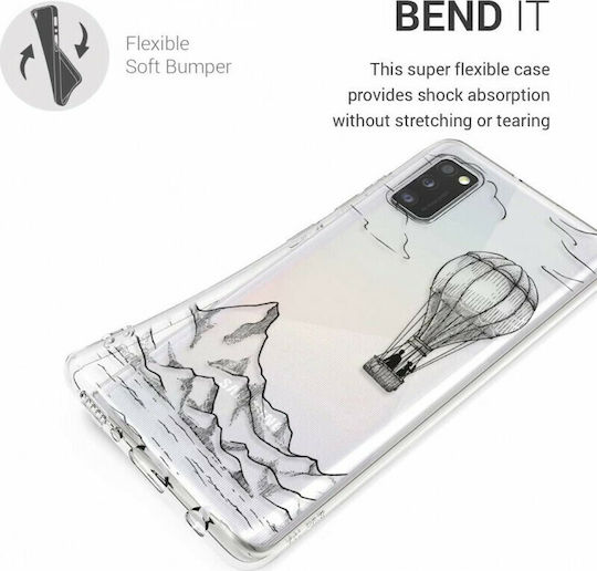 KWmobile Slim Fit Gel Hot Air Balloon Back Cover Silicone Transparent (Galaxy A41)