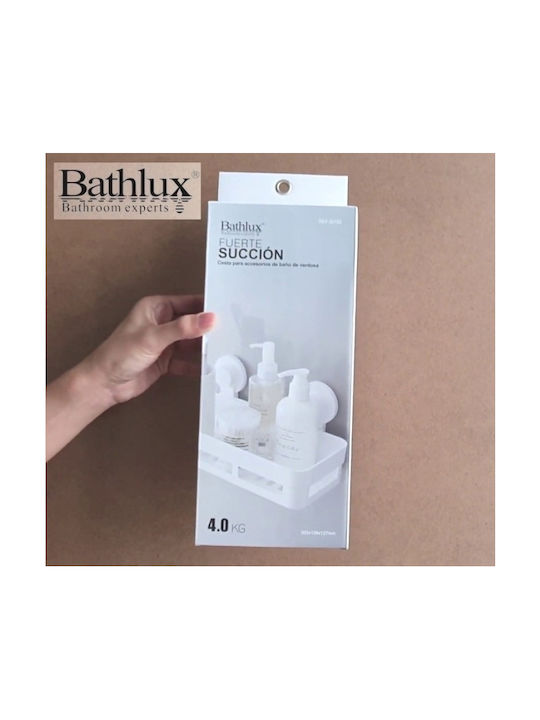 Bathlux 30162 Wandmontiert Schwamm-Halter Kunststoff mit Saugnapf Weiß