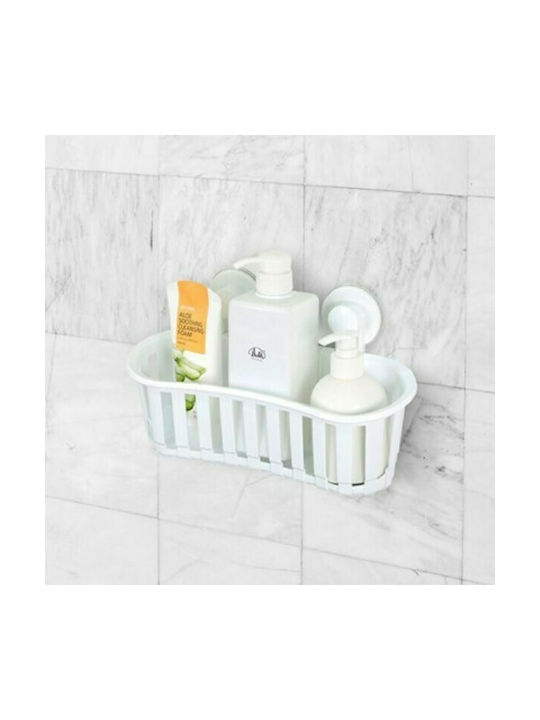 Bathlux 30133 Wandmontiert Schwamm-Halter Kunststoff mit Saugnapf Weiß