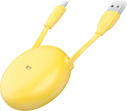 Baseus Little Reunion Retractable USB 2.0 Cable USB-C male - USB-A male Yellow 1m (CATRN-GY)