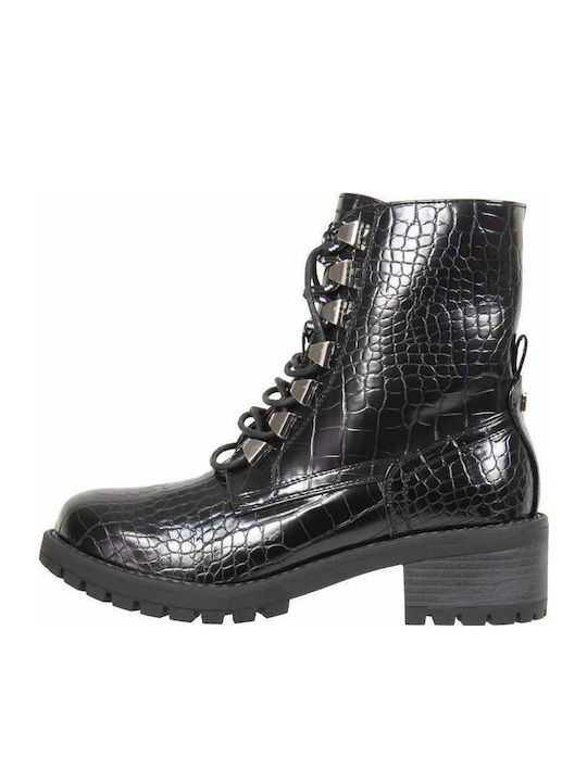 62685 Leder Stiefeletten Damen Cocus Black