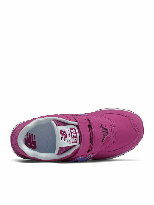 574 Kids Sneakers with Scratch Fuchsia