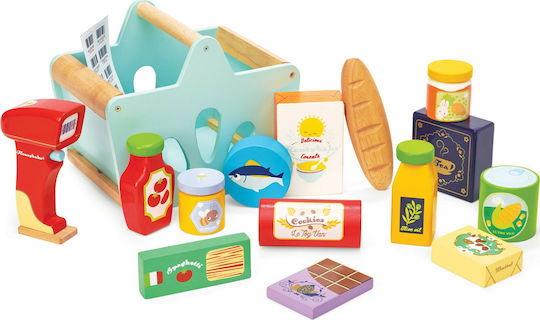 Le Toy Van Scanner & Καλάθι Ψώνια από Ξύλο για 3+ Ετών 16τμχ