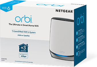 NetGear Add-on Orbi WiFi6 Satellite (RBS850) WiFi Mesh Network Access Point Wi‑Fi 5 Tri Band (2.4 & 5 & 5GHz)