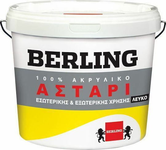 Berling White Acrylic Primer Αστάρι Ακρυλικό Λευκό Suitable for Masonry 10lt
