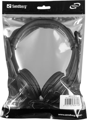 Sandberg MiniJack Headset Saver Auf dem Ohr Multimedia-Headsets mit Mikrofon und Verbindung 3,5 mm Klinke in Schwarz Farbe