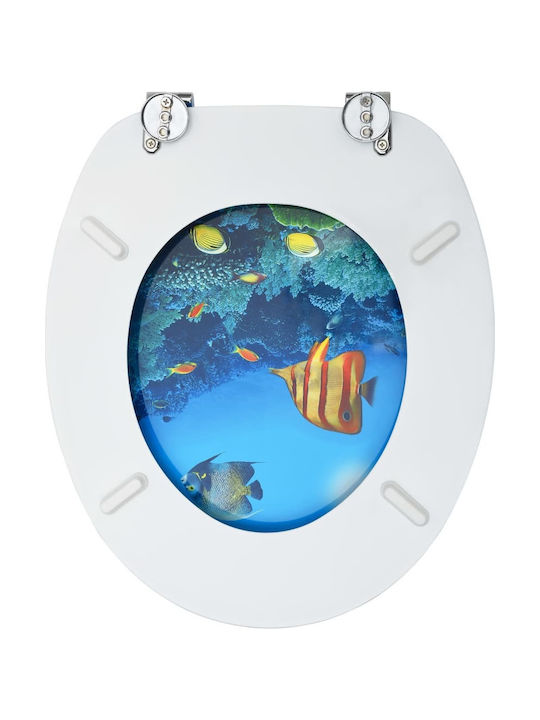 vidaXL Wooden Toilet Seat Deep Sea 43.7cm