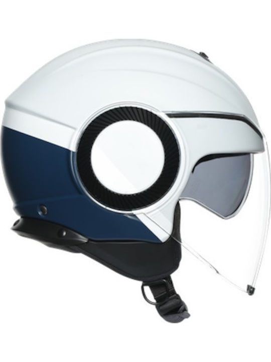 AGV Orbyt Multi Block Matt Light Grey/Ebony/White Κράνος Μηχανής Jet 1280gr με Sunvisor