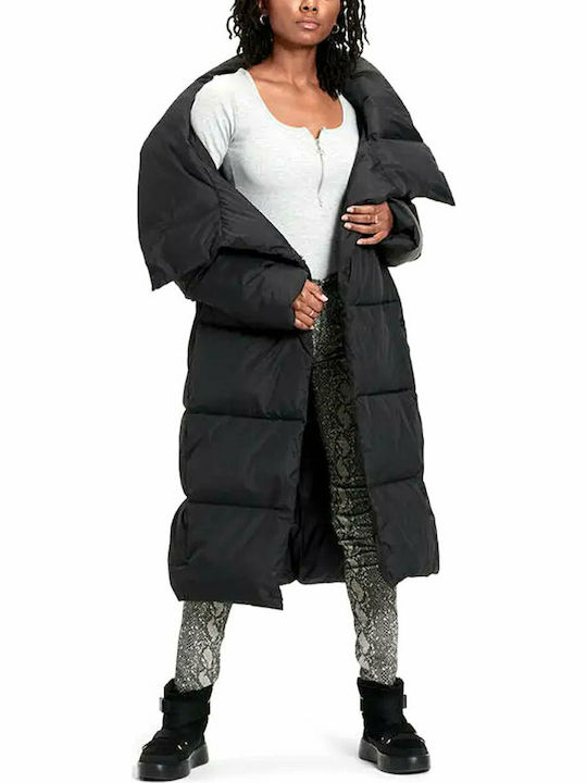 Catherina Women's Long Puffer Jacket for Winter Black
