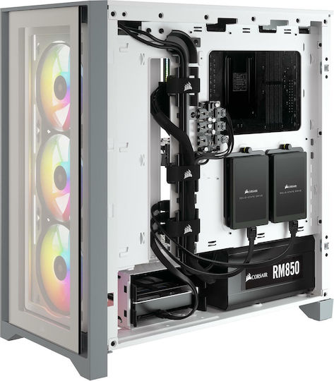 Corsair iCUE 4000X RGB Gaming Midi-Turm Computergehäuse mit Seitenfenster Weiß