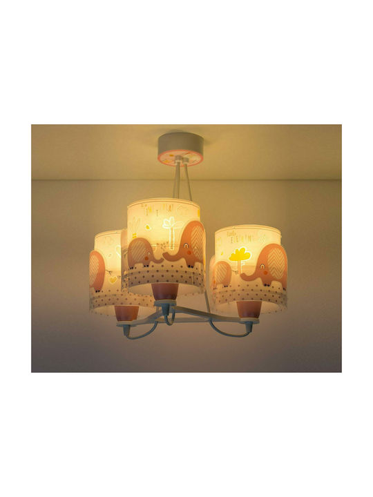 Ango Kids Plastic Chandelier Ceiling Light E27 Little Elephant Pink 23W