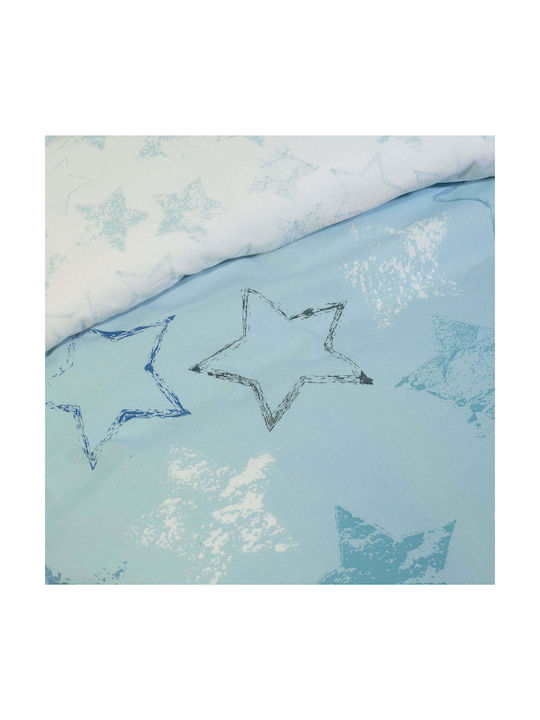 Das Home 4738 Set Kids Duvet Cover Single with Pillowcase Cotton Light Blue 160x240cm