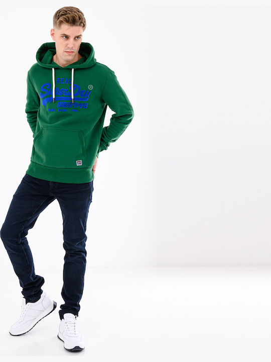 Superdry VL Varsity Men's Sweatshirt with Hood and Pockets Green