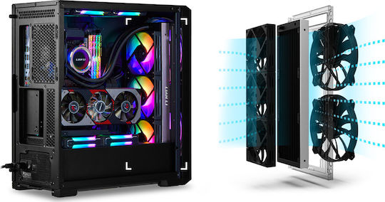 Lian Li Lancool 215 Midi Tower Κουτί Υπολογιστή με Πλαϊνό Παράθυρο και RGB Φωτισμό Μαύρο