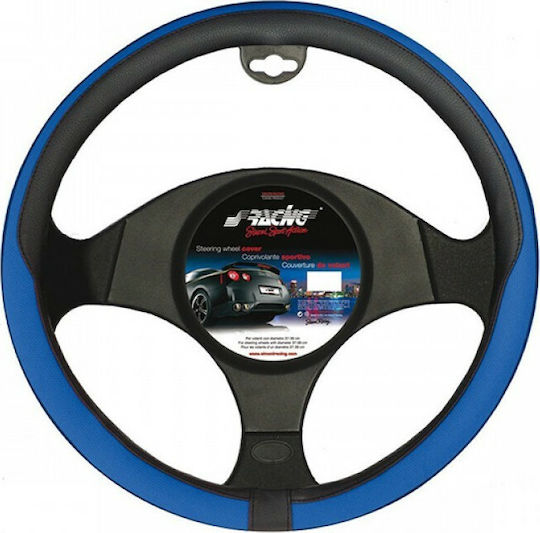Simoni Racing Car Steering Wheel Cover Tidy with Diameter 37-39cm made of Leatherette Blue
