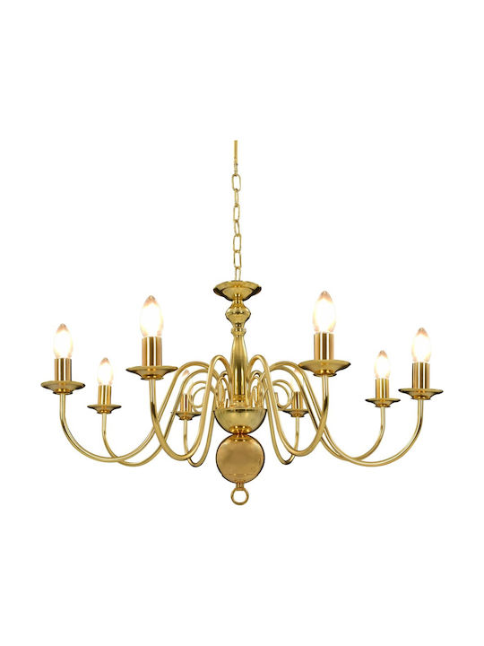 vidaXL Chandelier Candlestick 8xE14 Gold 281619