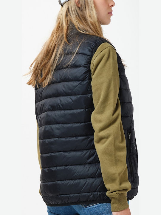 Women's Short Puffer Jacket for Winter Black
