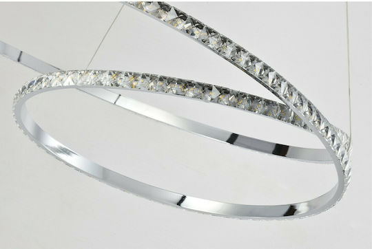 Hatzipantos Stores Pendant Light Silver with Crystals for Socket E27 80x80cm