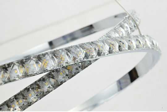 Hatzipantos Stores Pendant Light Silver with Crystals for Socket E27 80x80cm